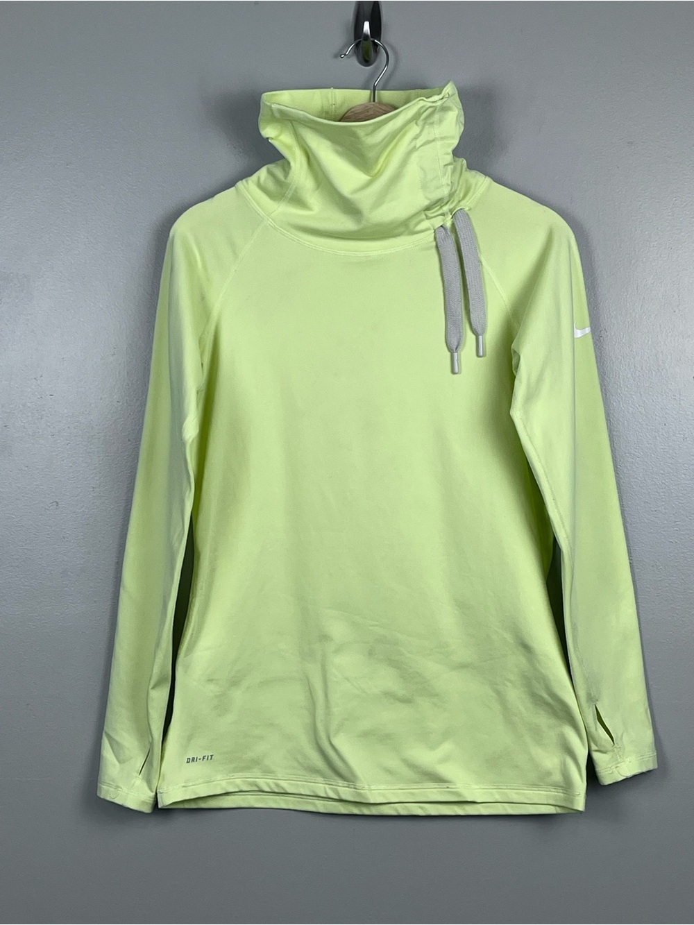 Nike Pro Women's Hyperwarm Dri-Fit Funnel Neck Yellow Traing Top 485381 Size L